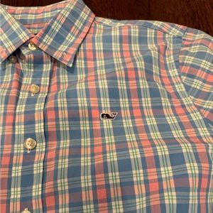 Vineyard Vines 16 Large button down dress shirt pink blue